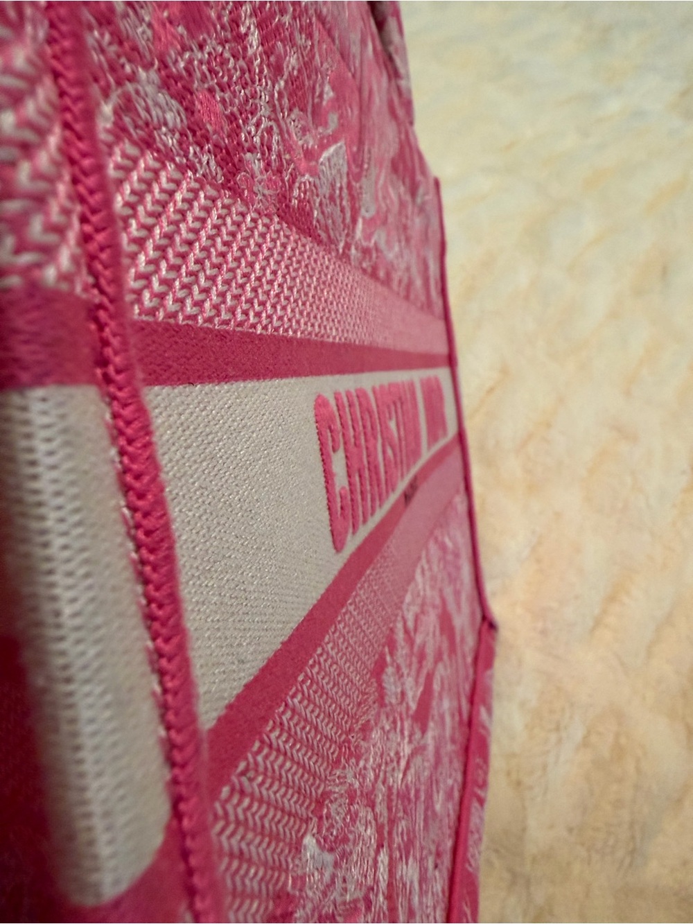Pink Graphic Canvas Tote Bag with Top Handles - Picture 6 of 7